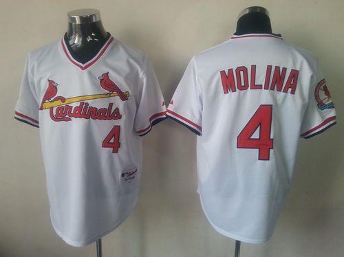 Cardinals #4 Yadier Molina White 1982 Turn Back The Clock Stitched MLB Jersey Cardinals #4 Yadier Molina White 1982 Turn Back The Clock Stitched MLB Jersey