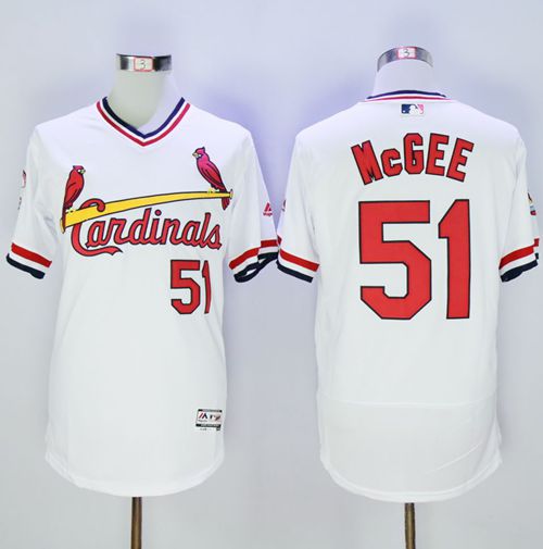 Cardinals #51 Willie McGee White Flexbase Authentic Collection Cooperstown Stitched MLB Jersey Cardinals #51 Willie McGee White Flexbase Authentic Collection Cooperstown Stitched MLB Jersey