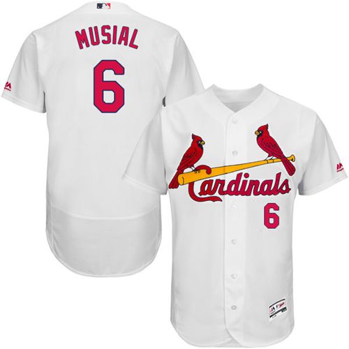 Cardinals #6 Stan Musial White Flexbase Authentic Collection Stitched MLB Jersey Cardinals #6 Stan Musial White Flexbase Authentic Collection Stitched MLB Jersey