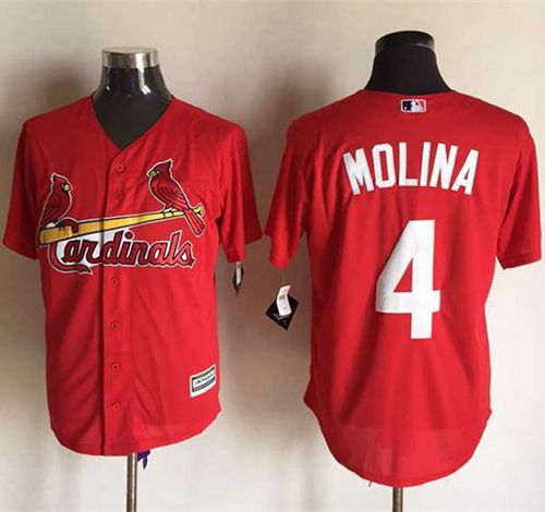 Cardinals #4 Yadier Molina Red New Cool Base Stitched MLB Jersey Cardinals #4 Yadier Molina Red New Cool Base Stitched MLB Jersey