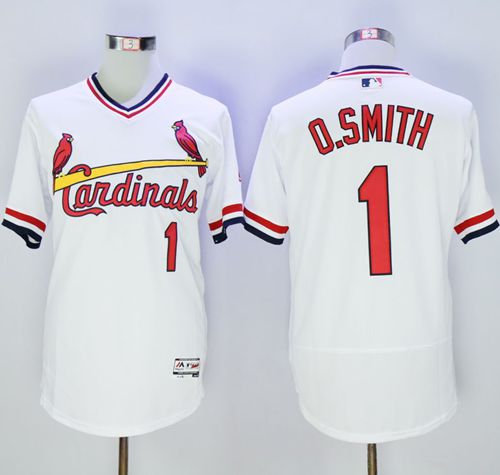 Cardinals #1 Ozzie Smith White Flexbase Authentic Collection Cooperstown Stitched MLB Jersey Cardinals #1 Ozzie Smith White Flexbase Authentic Collection Cooperstown Stitched MLB Jersey