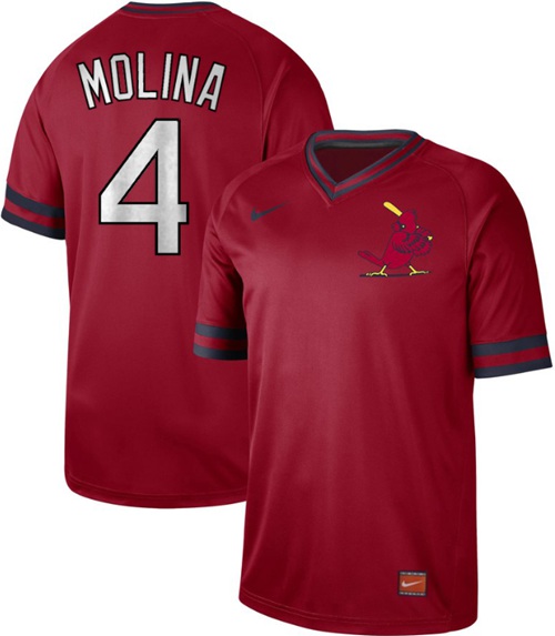 Nike Cardinals #4 Yadier Molina Red Authentic Cooperstown Collection Stitched MLB Jersey Nike Cardinals #4 Yadier Molina Red Authentic Cooperstown Collection Stitched MLB Jersey
