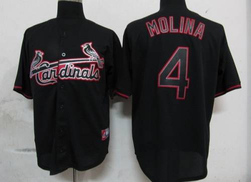 Cardinals #4 Yadier Molina Black Fashion Stitched MLB Jersey Cardinals #4 Yadier Molina Black Fashion Stitched MLB Jersey
