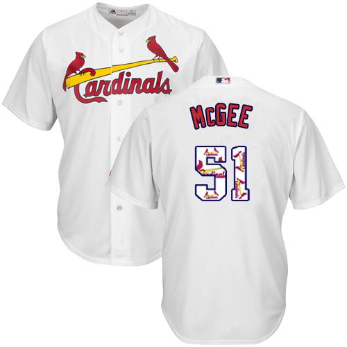 Cardinals #51 Willie McGee White Team Logo Fashion Stitched MLB Jersey Cardinals #51 Willie McGee White Team Logo Fashion Stitched MLB Jersey