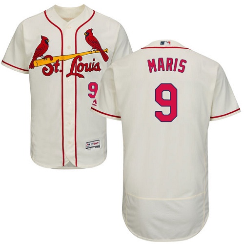 Cardinals #9 Roger Maris Cream Flexbase Authentic Collection Stitched MLB Jersey Cardinals #9 Roger Maris Cream Flexbase Authentic Collection Stitched MLB Jersey