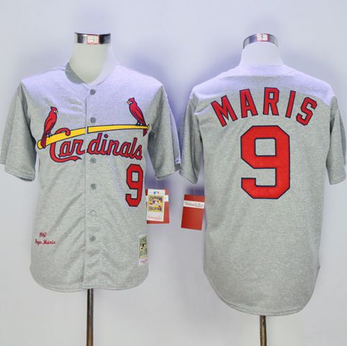 Mitchell And Ness 1967 Cardinals #9 Roger Maris Grey Throwback Stitched MLB Jersey Mitchell And Ness 1967 Cardinals #9 Roger Maris Grey Throwback Stitched MLB Jersey