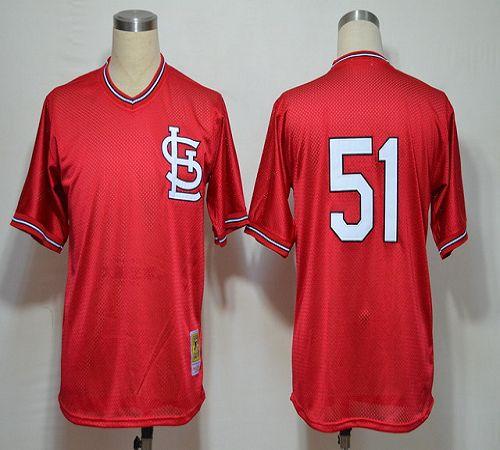 Mitchell And Ness 1985 Cardinals #51 Willie McGee Red Stitched MLB Jersey Mitchell And Ness 1985 Cardinals #51 Willie McGee Red Stitched MLB Jersey