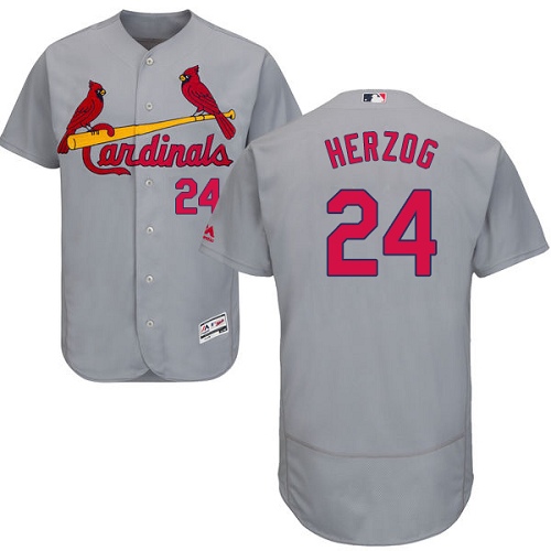 Cardinals #24 Whitey Herzog Grey Flexbase Authentic Collection Stitched MLB Jersey Cardinals #24 Whitey Herzog Grey Flexbase Authentic Collection Stitched MLB Jersey