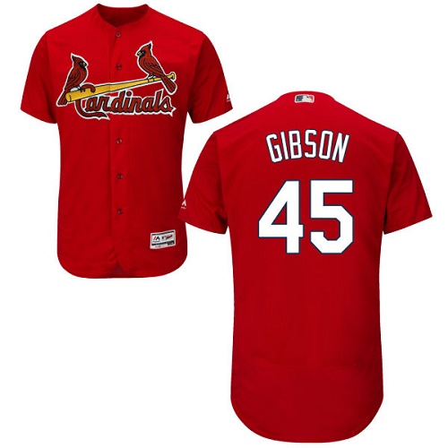 Cardinals #45 Bob Gibson Red Flexbase Authentic Collection Stitched MLB Jersey Cardinals #45 Bob Gibson Red Flexbase Authentic Collection Stitched MLB Jersey