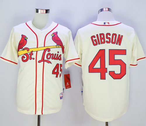 Cardinals #45 Bob Gibson Cream Cool Base Stitched MLB Jersey Cardinals #45 Bob Gibson Cream Cool Base Stitched MLB Jersey