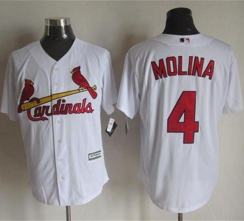Cardinals #4 Yadier Molina White New Cool Base Stitched MLB Jersey Cardinals #4 Yadier Molina White New Cool Base Stitched MLB Jersey