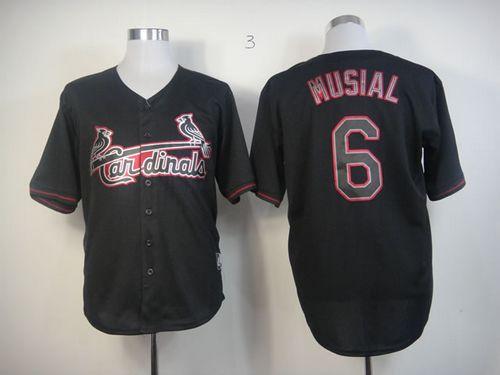 Cardinals #6 Stan Musial Black Fashion Stitched MLB Jersey Cardinals #6 Stan Musial Black Fashion Stitched MLB Jersey