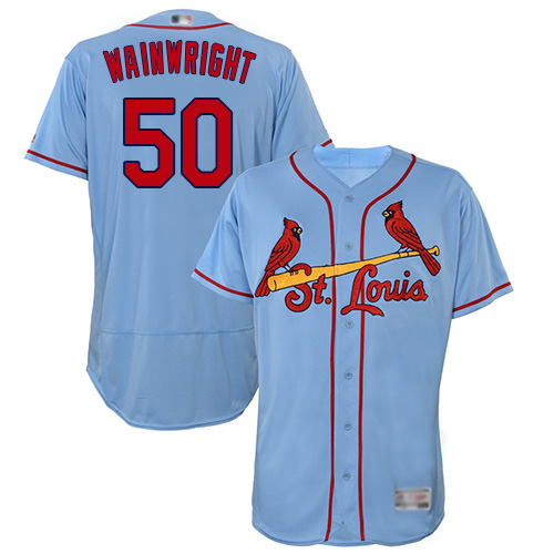 Cardinals #50 Adam Wainwright Light Blue Flexbase Authentic Collection Stitched MLB Jersey Cardinals #50 Adam Wainwright Light Blue Flexbase Authentic Collection Stitched MLB Jersey