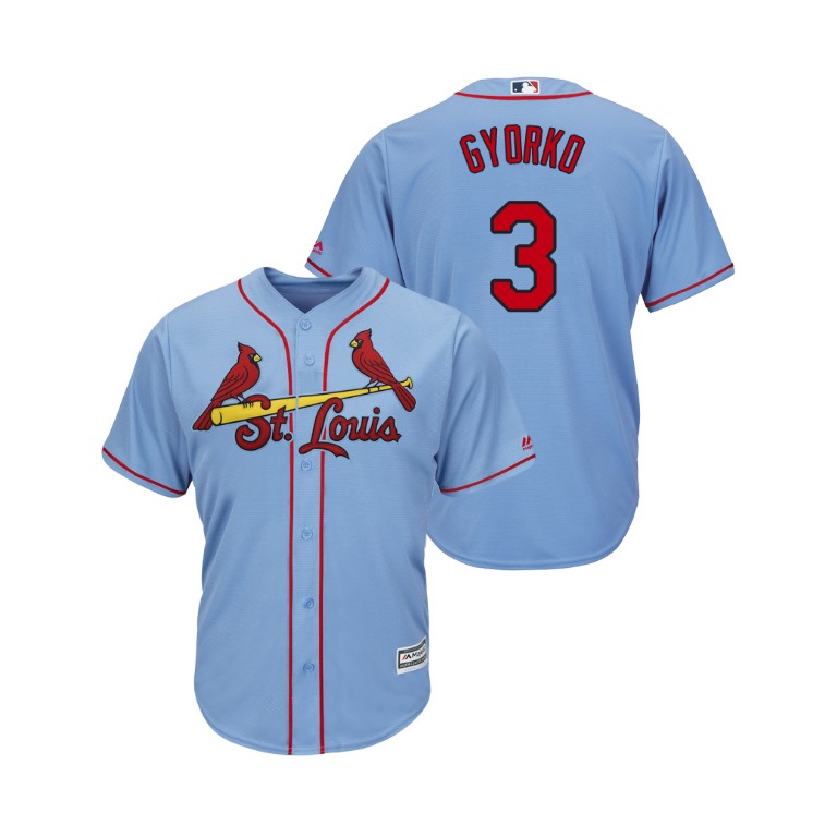 Cardinals #3 Jedd Gyorko Horizon Blue Alternate 2019 Cool Base Stitched MLB Jersey Cardinals #3 Jedd Gyorko Horizon Blue Alternate 2019 Cool Base Stitched MLB Jersey