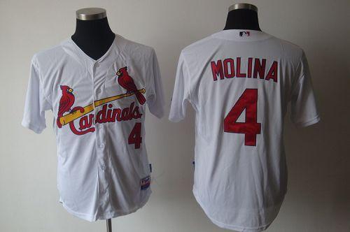 Cardinals #4 Yadier Molina White Cool Base Stitched MLB Jersey Cardinals #4 Yadier Molina White Cool Base Stitched MLB Jersey