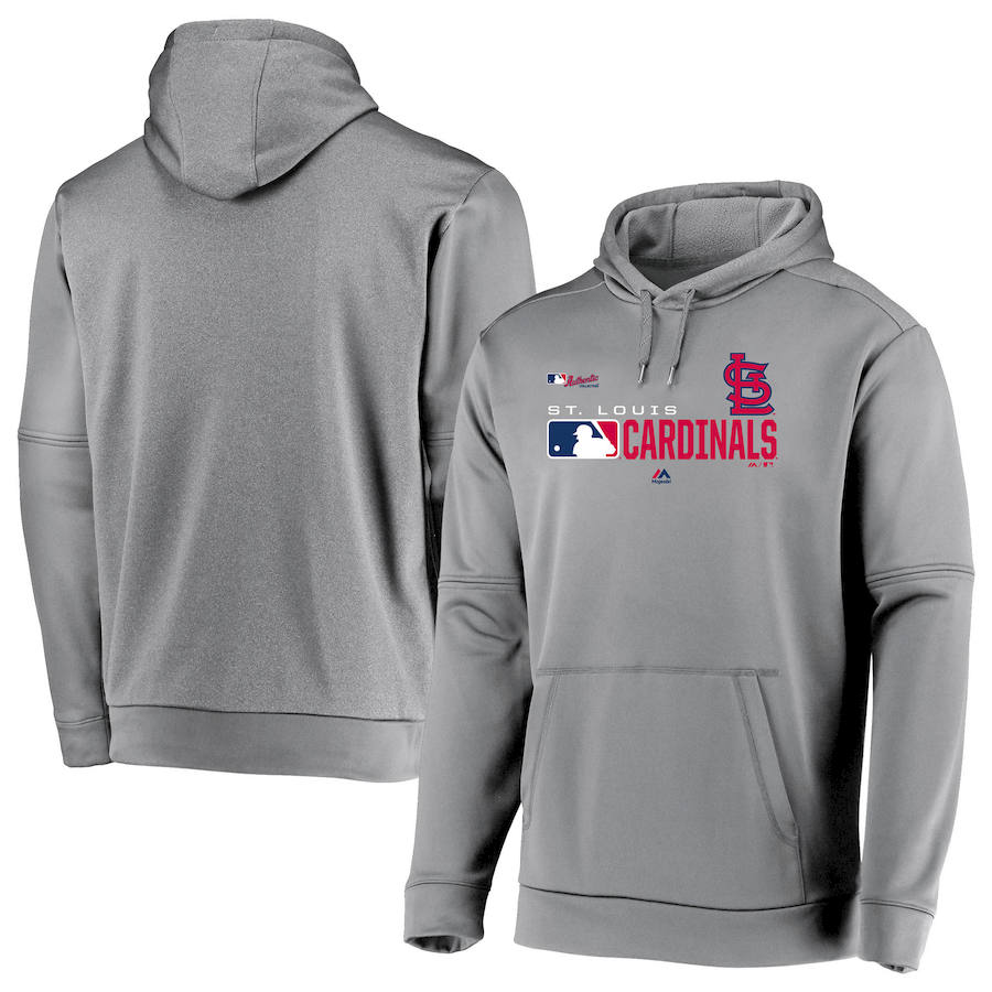 St. Louis Cardinals Majestic Authentic Collection Team Distinction Pullover Hoodie Platinum