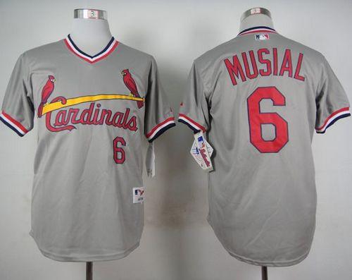 Cardinals #6 Stan Musial Grey 1978 Turn Back The Clock Stitched MLB Jersey Cardinals #6 Stan Musial Grey 1978 Turn Back The Clock Stitched MLB Jersey