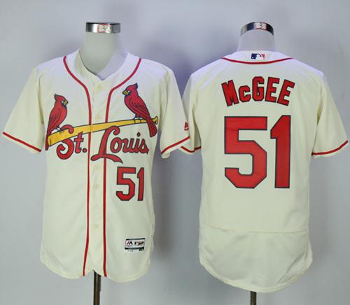 Cardinals #51 Willie McGee Cream Flexbase Authentic Collection Stitched MLB Jersey Cardinals #51 Willie McGee Cream Flexbase Authentic Collection Stitched MLB Jersey
