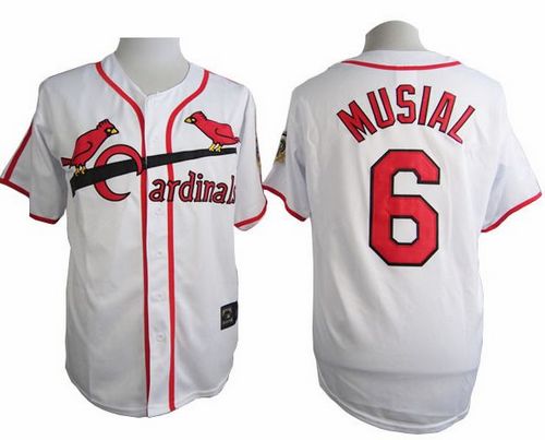Cardinals #6 Stan Musial White Cooperstown Throwback Stitched MLB Jersey Cardinals #6 Stan Musial White Cooperstown Throwback Stitched MLB Jersey