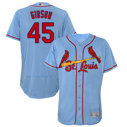 Cardinals #45 Bob Gibson Light Blue Flexbase Authentic Collection Stitched MLB Jersey Cardinals #45 Bob Gibson Light Blue Flexbase Authentic Collection Stitched MLB Jersey