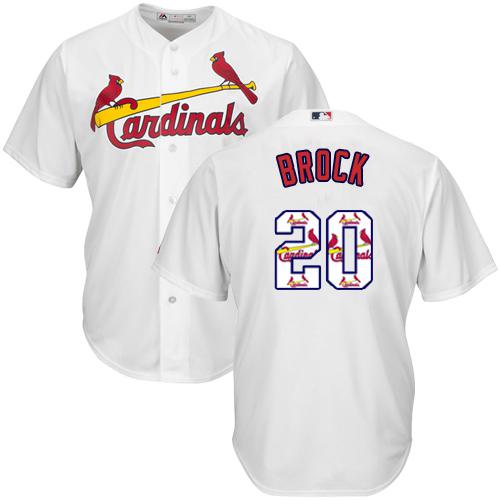 Cardinals #20 Lou Brock White Team Logo Fashion Stitched MLB Jersey Cardinals #20 Lou Brock White Team Logo Fashion Stitched MLB Jersey