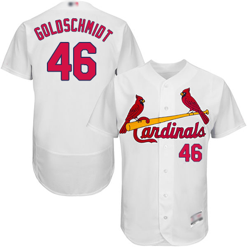 Cardinals #46 Paul Goldschmidt White Flexbase Authentic Collection Stitched MLB Jersey Cardinals #46 Paul Goldschmidt White Flexbase Authentic Collection Stitched MLB Jersey