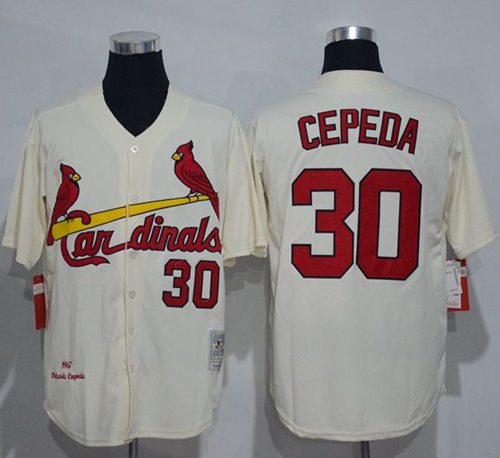 Mitchell And Ness 1967 Cardinals #30 Orlando Cepeda Cream Throwback Stitched MLB Jersey Mitchell And Ness 1967 Cardinals #30 Orlando Cepeda Cream Throwback Stitched MLB Jersey
