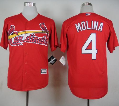 Cardinals #4 Yadier Molina Red Cool Base Stitched MLB Jersey Cardinals #4 Yadier Molina Red Cool Base Stitched MLB Jersey