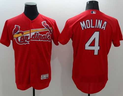 Cardinals #4 Yadier Molina Red Flexbase Authentic Collection Stitched MLB Jersey Cardinals #4 Yadier Molina Red Flexbase Authentic Collection Stitched MLB Jersey