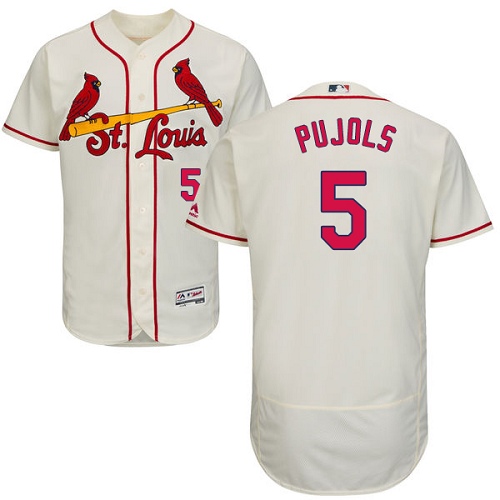 Cardinals #5 Albert Pujols Cream Flexbase Authentic Collection Stitched MLB Jersey Cardinals #5 Albert Pujols Cream Flexbase Authentic Collection Stitched MLB Jersey