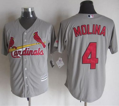 Cardinals #4 Yadier Molina Grey New Cool Base Stitched MLB Jersey Cardinals #4 Yadier Molina Grey New Cool Base Stitched MLB Jersey
