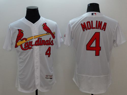 Cardinals #4 Yadier Molina White Flexbase Authentic Collection Stitched MLB Jersey Cardinals #4 Yadier Molina White Flexbase Authentic Collection Stitched MLB Jersey