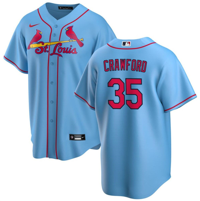 Men's St. Louis Cardinals #35 Brandon Crawford Blue Cool Base Stitched Baseball Jersey Men's St. Louis Cardinals #35 Brandon Crawford Blue Cool Base Stitched Baseball Jersey