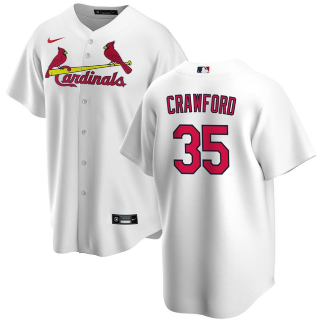 Men's St. Louis Cardinals #35 Brandon Crawford White Cool Base Stitched Baseball Jersey Men's St. Louis Cardinals #35 Brandon Crawford White Cool Base Stitched Baseball Jersey