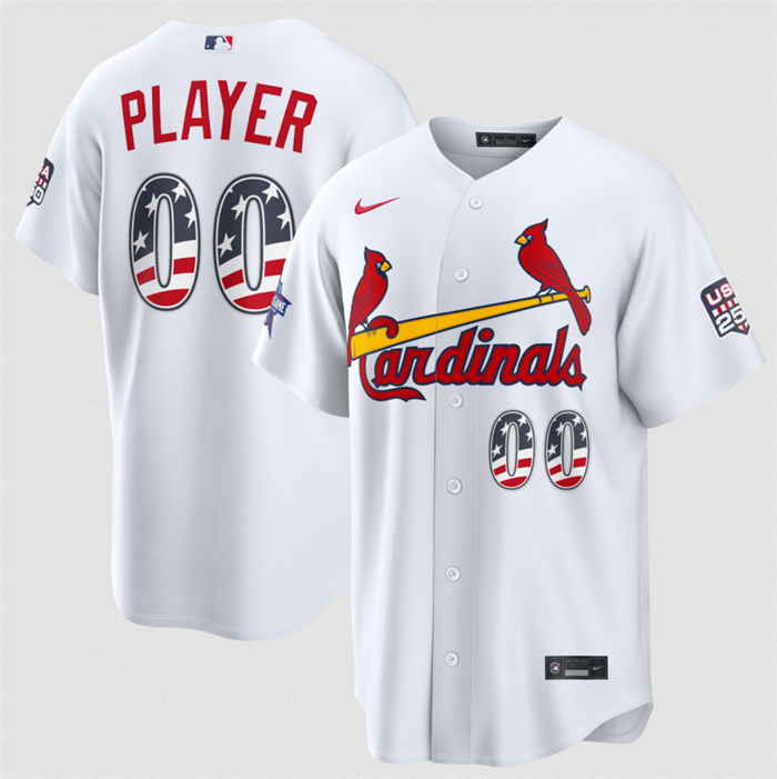 Men's St. Louis Cardinals Active Player Custom White 2026 All-Star Edition Stars & Stripes Stadium Pick-A-Player Stitched Baseball Jersey
