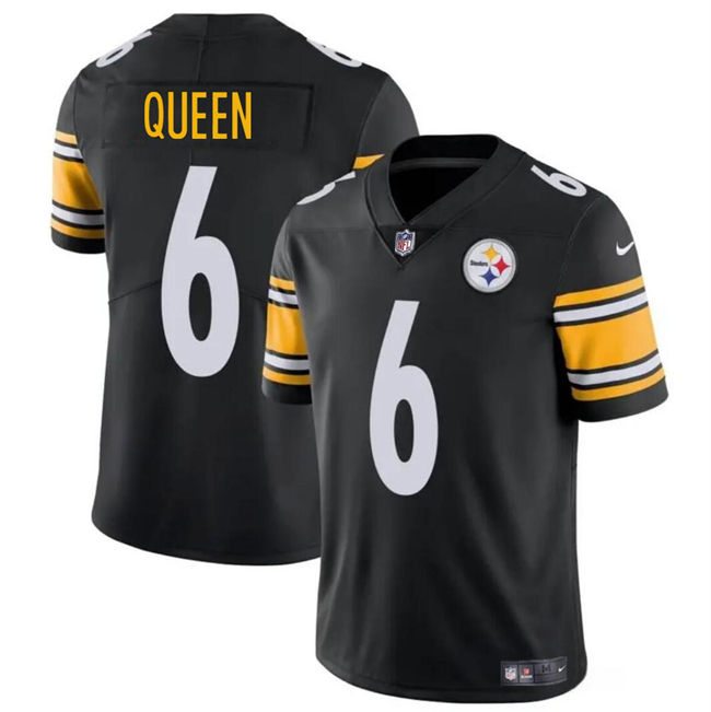 Men's Pittsburgh Steelers #6 Patrick Queen Black Vapor Untouchable Limited Stitched Jersey Men's Pittsburgh Steelers #6 Patrick Queen Black Vapor Untouchable Limited Stitched Jersey