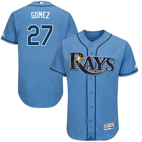 Rays #27 Carlos Gomez Light Blue Flexbase Authentic Collection Stitched MLB Jersey Rays #27 Carlos Gomez Light Blue Flexbase Authentic Collection Stitched MLB Jersey