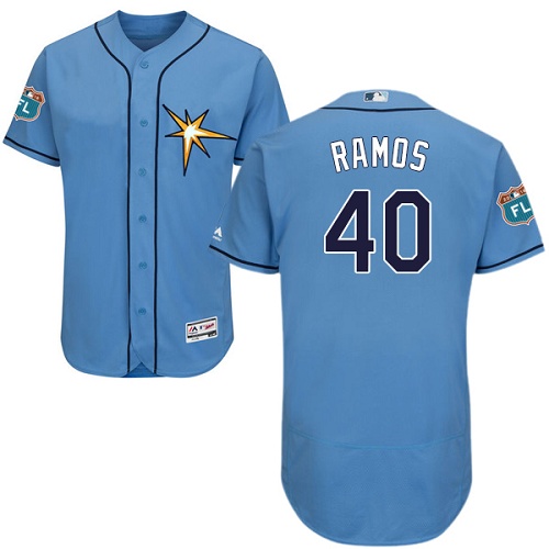 Rays #40 Wilson Ramos Light Blue Flexbase Authentic Collection Stitched MLB Jersey Rays #40 Wilson Ramos Light Blue Flexbase Authentic Collection Stitched MLB Jersey