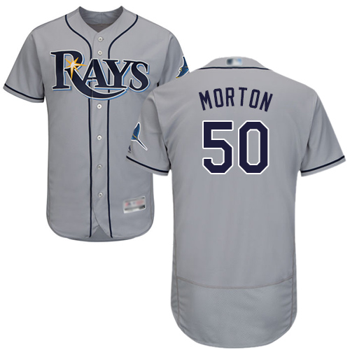 Rays #50 Charlie Morton Grey Flexbase Authentic Collection Stitched MLB Jersey Rays #50 Charlie Morton Grey Flexbase Authentic Collection Stitched MLB Jersey
