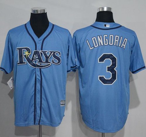 Rays #3 Evan Longoria Light Blue New Cool Base Stitched MLB Jersey Rays #3 Evan Longoria Light Blue New Cool Base Stitched MLB Jersey
