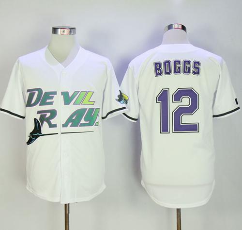 Mitchell And Ness Rays #12 Wade Boggs White Throwback Stitched MLB Jersey Mitchell And Ness Rays #12 Wade Boggs White Throwback Stitched MLB Jersey