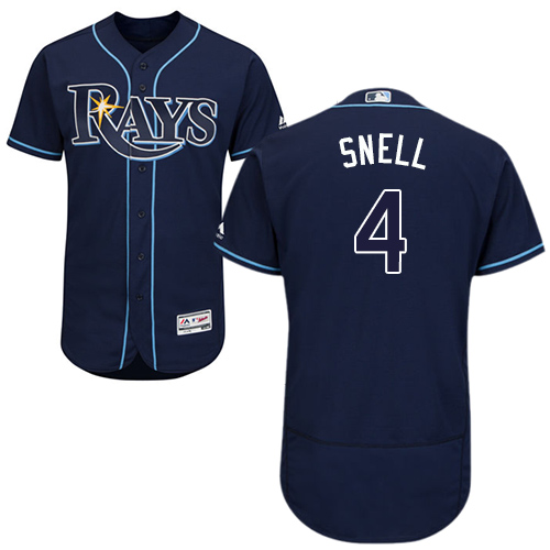 Rays #4 Blake Snell Dark Blue Flexbase Authentic Collection Stitched MLB Jersey Rays #4 Blake Snell Dark Blue Flexbase Authentic Collection Stitched MLB Jersey