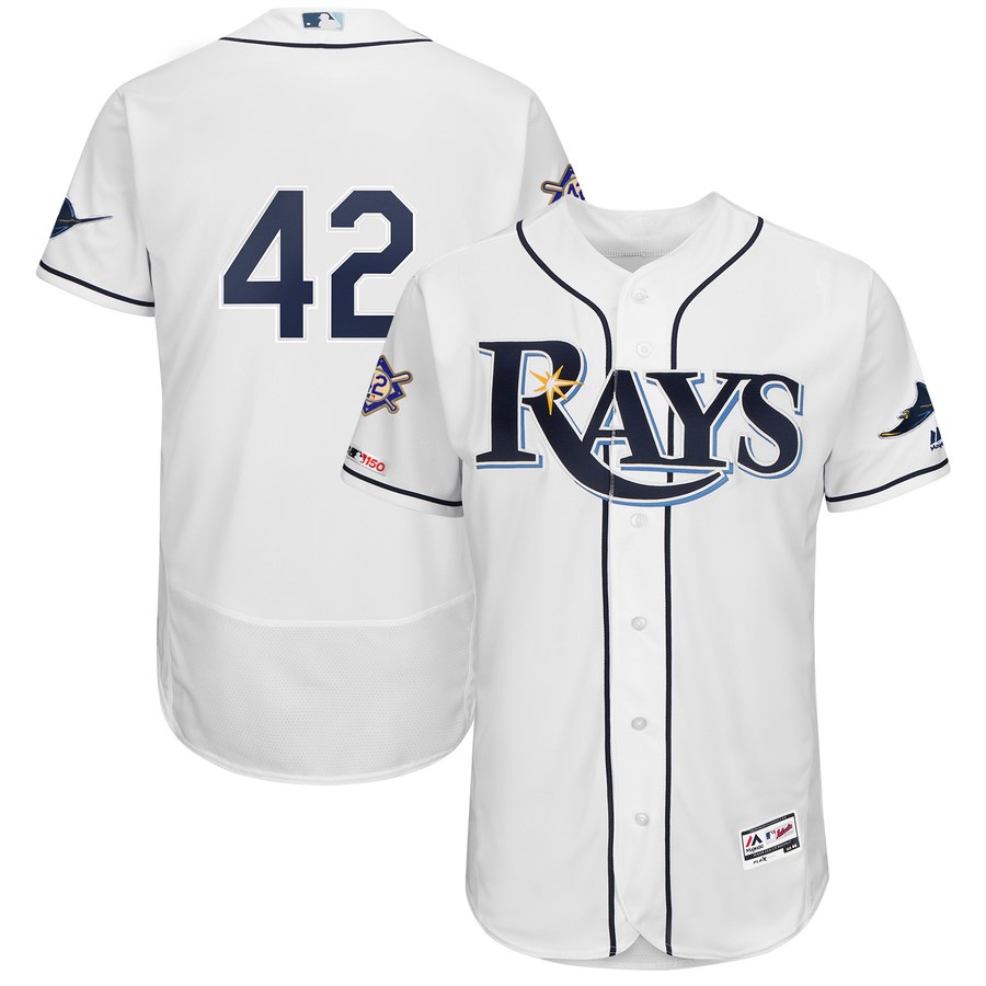 Tampa Bay Rays #42 Majestic 2019 Jackie Robinson Day Flex Base Jersey White