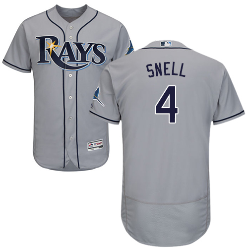Rays #4 Blake Snell Grey Flexbase Authentic Collection Stitched MLB Jersey Rays #4 Blake Snell Grey Flexbase Authentic Collection Stitched MLB Jersey