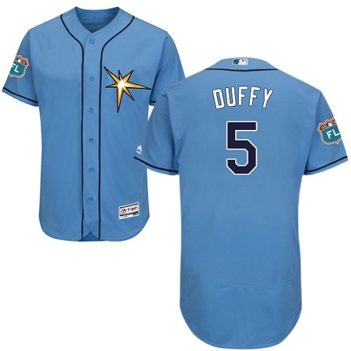 Rays #5 Matt Duffy Light Blue Flexbase Authentic Collection Stitched MLB Jersey Rays #5 Matt Duffy Light Blue Flexbase Authentic Collection Stitched MLB Jersey
