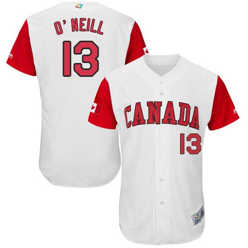 Team Canada #13 Tyler O'Neill White 2017 World MLB Classic Authentic Stitched MLB Jersey Team Canada #13 Tyler O'Neill White 2017 World MLB Classic Authentic Stitched MLB Jersey