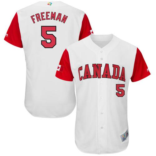 Team Canada #5 Freddie Freeman White 2017 World MLB Classic Authentic Stitched MLB Jersey Team Canada #5 Freddie Freeman White 2017 World MLB Classic Authentic Stitched MLB Jersey