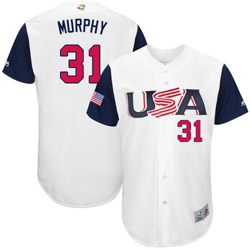 Team USA #31 Daniel Murphy White 2017 World MLB Classic Authentic Stitched MLB Jersey Team USA #31 Daniel Murphy White 2017 World MLB Classic Authentic Stitched MLB Jersey