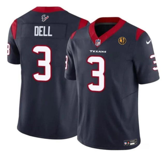 Men's Houston Texans #3 Tank Dell Navy 2023 F.U.S.E. With John Madden Patch Vapor Limited Stitched Football Jersey Men's Houston Texans #3 Tank Dell Navy 2023 F.U.S.E. With John Madden Patch Vapor Limited Stitched Football Jersey