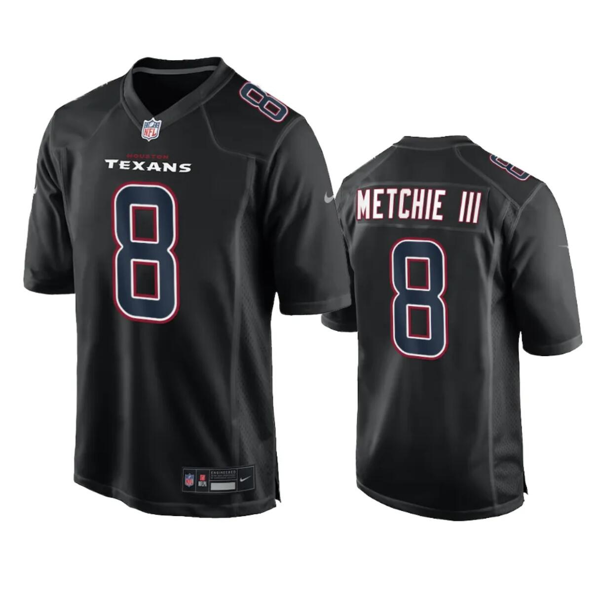 Men's Houston Texans #8 John Metchie III Black Fashion Vapor Untouchable Limited Stitched Football Jersey Men's Houston Texans #8 John Metchie III Black Fashion Vapor Untouchable Limited Stitched Football Jersey